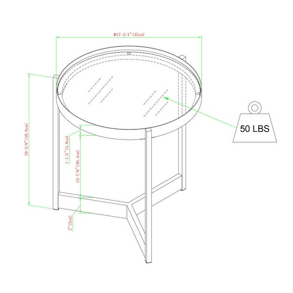 Middlebrook Designs Contemporary Smoked Glass-Top Side Table