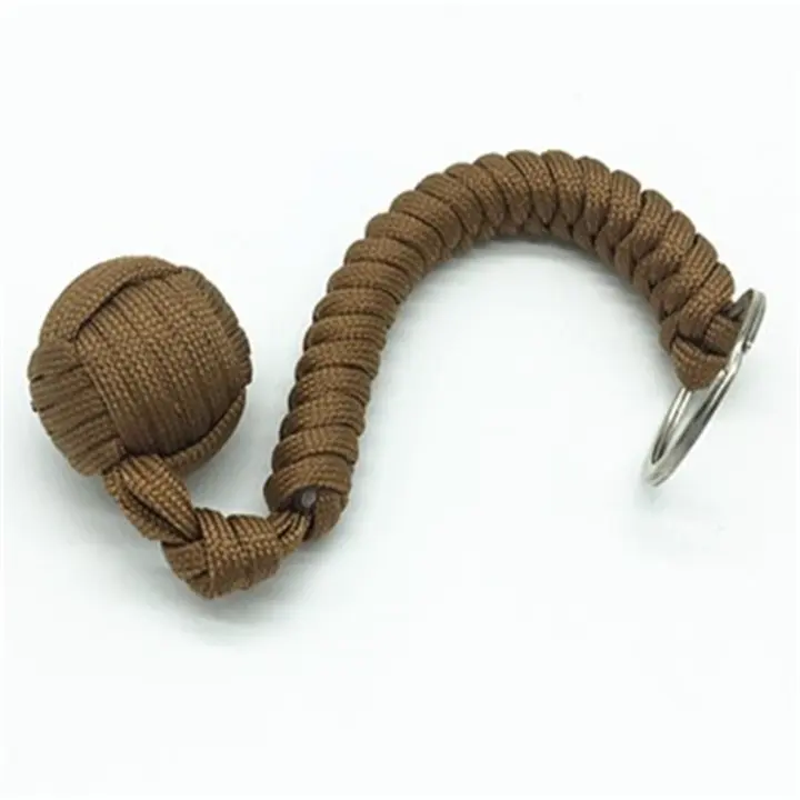 Outdoor anti wolf key ball umbrella rope woven key ring