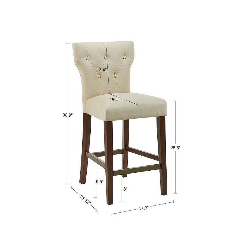 Madison Park Hayes Button Tufted Counter Stool