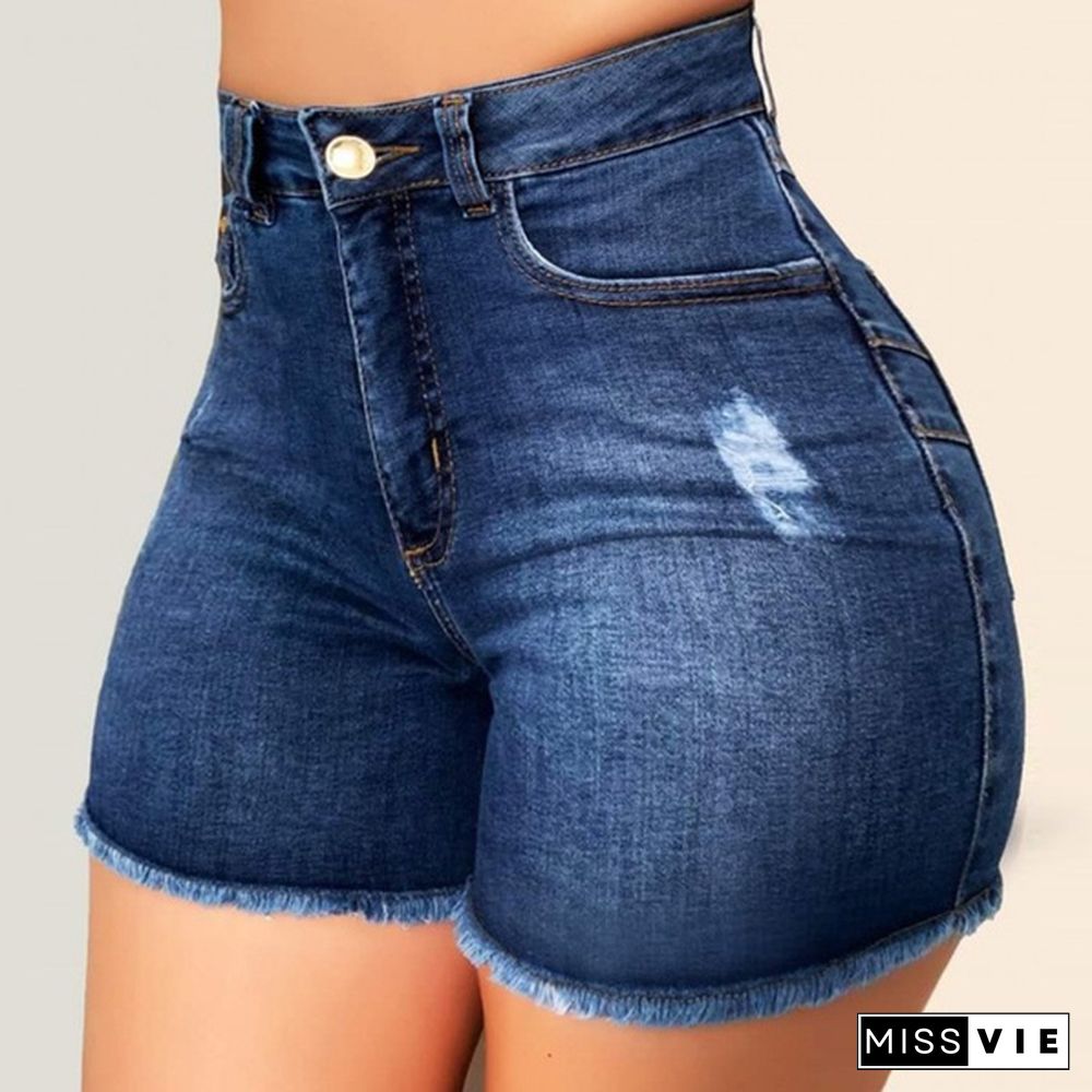 Summer Shorts Women Fashion Jeans Short New Denim High Waist Shorts Hot Shorts Washed Jeans Summer Short Pants 3XL