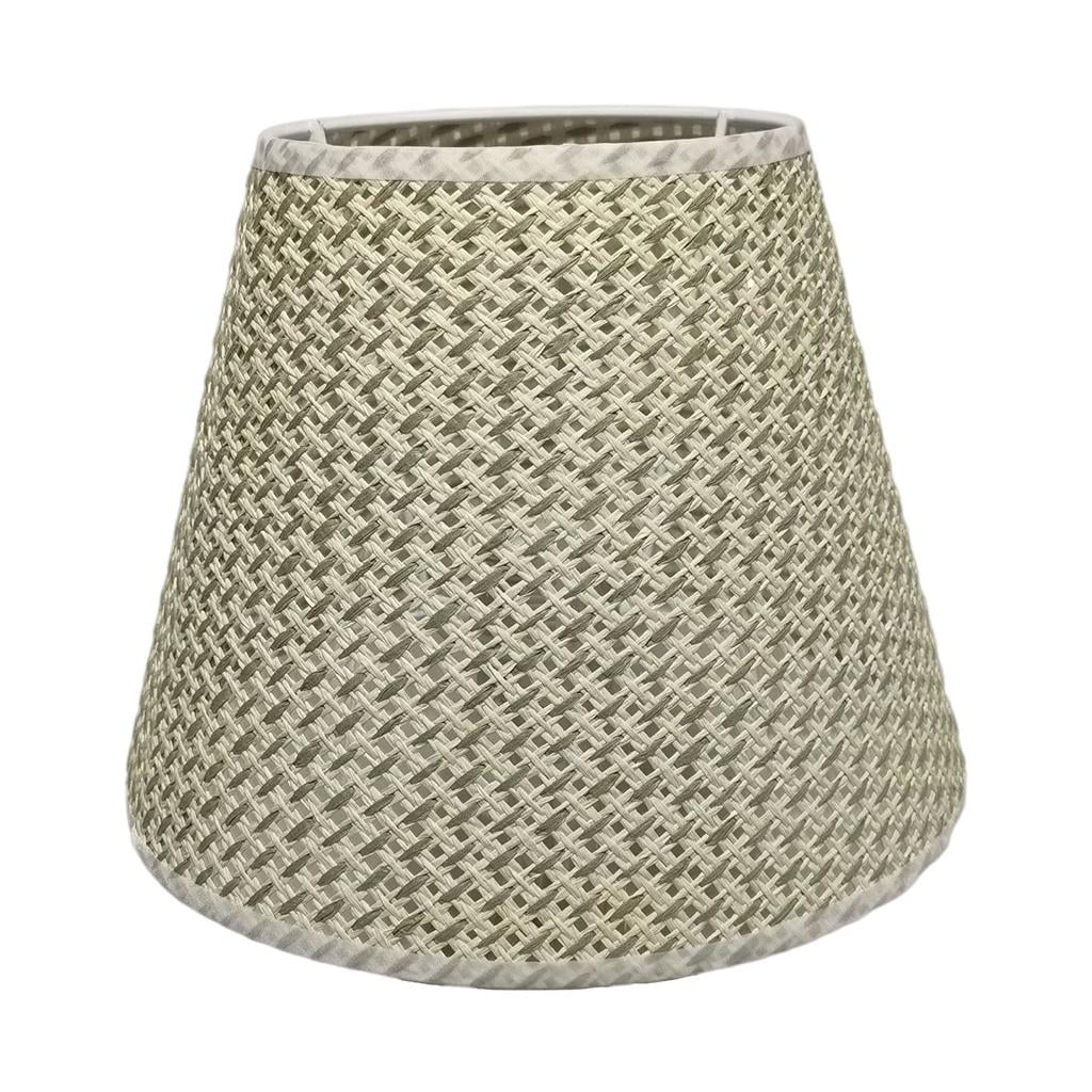 Rattan Woven Lamp Shade Weaving Clip On Hanging Light Lamp Cover Rose Beige