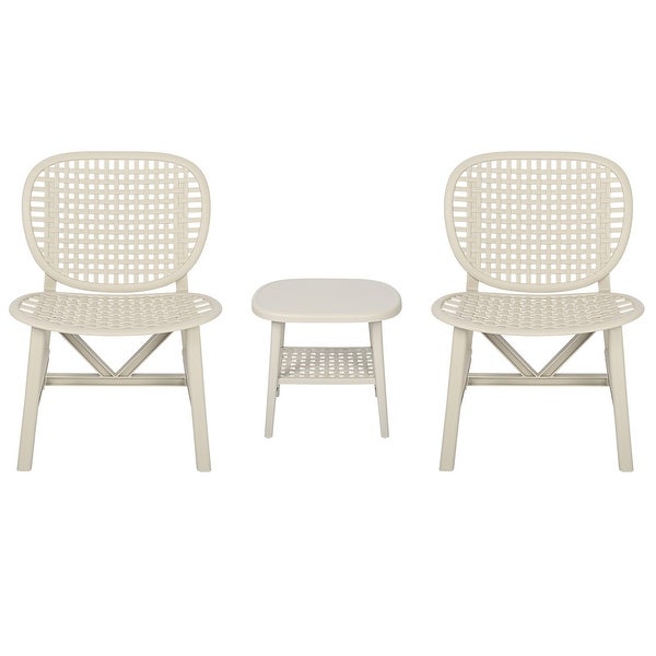 3 Pieces Patio Table Chair Set - Overstock - 37211487