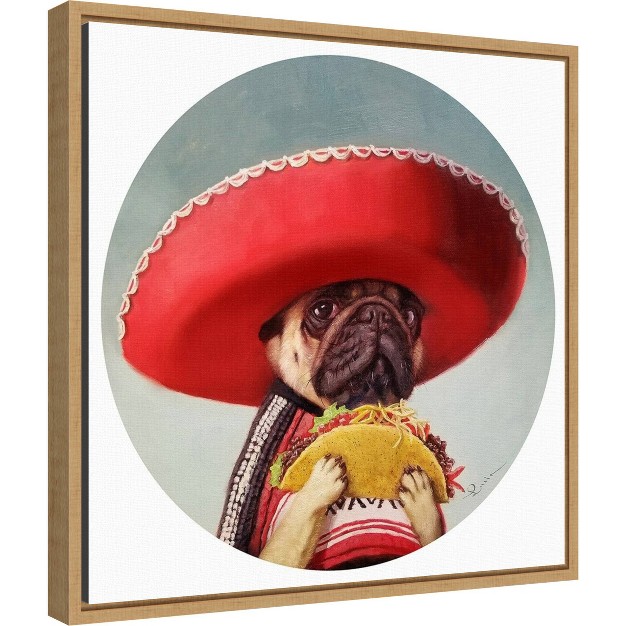 X 16 quot Mi Taco Mi Amigo Dog By Lucia Heffernan Framed Wall Canvas Amanti Art