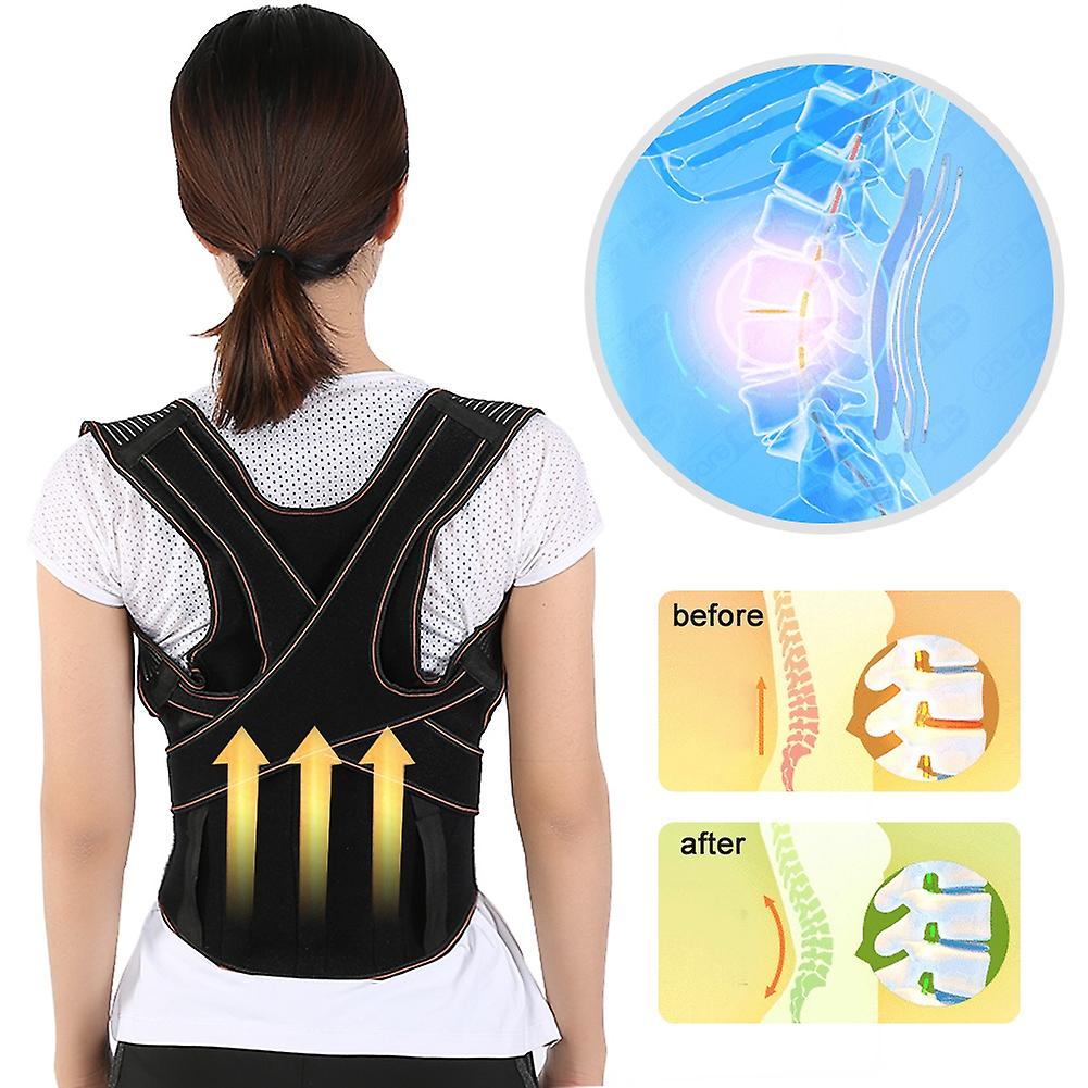 Body Posture Corrector Lumbar Shoulder Support Belt Kyphosis Correct Brace Xxl