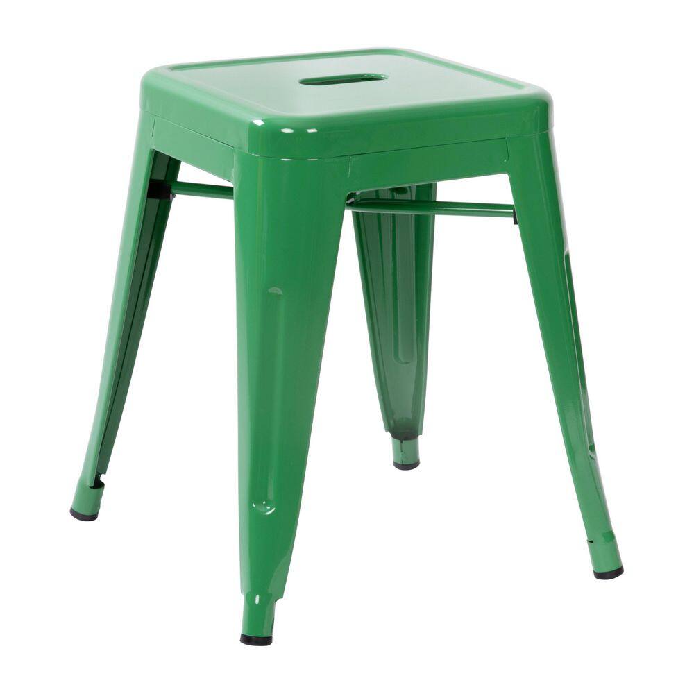 Carnegy Avenue 18 in. Green Backless Metal Bar Stool with Metal Seat Set of 4 CGA-ET-509914-GR-HD