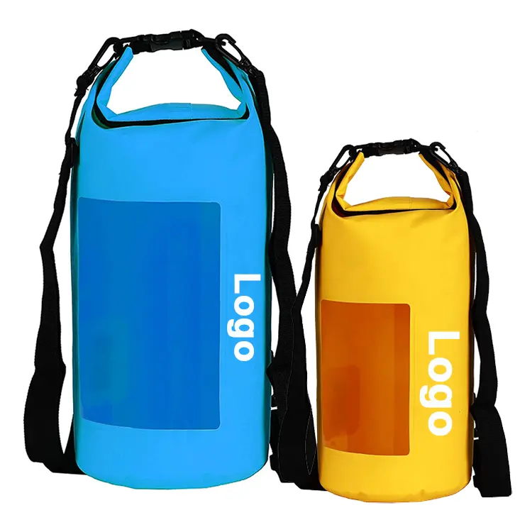 Custom Logo 500D PVC Dry Sack Camping Hiking Boating Water Sport Window Desgin Storage Waterproof Bag Backpack