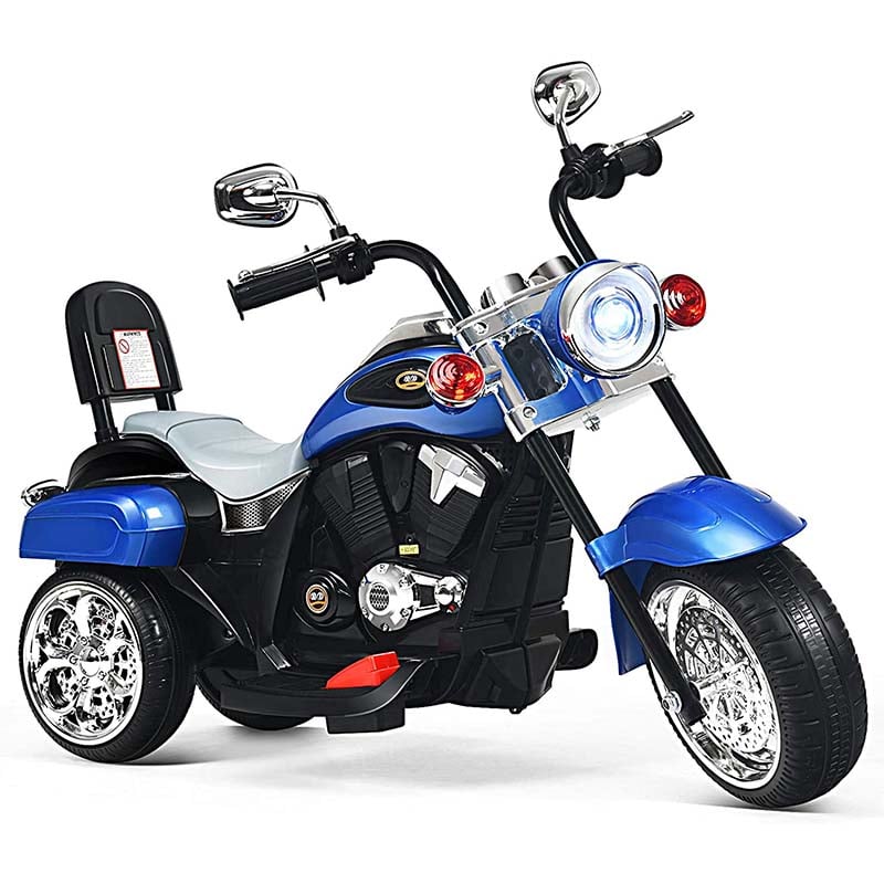 3 Wheel Kids Ride on Chopper-Style Motorcycle, 6V Battery Powered Kids Motorbike Trike Toy with Horn & Headlight