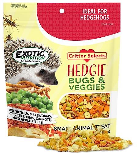 Exotic Nutrition Critter Selects Hedgie Bugs and Veggies Hedgehog Treats， 2.75-oz bag