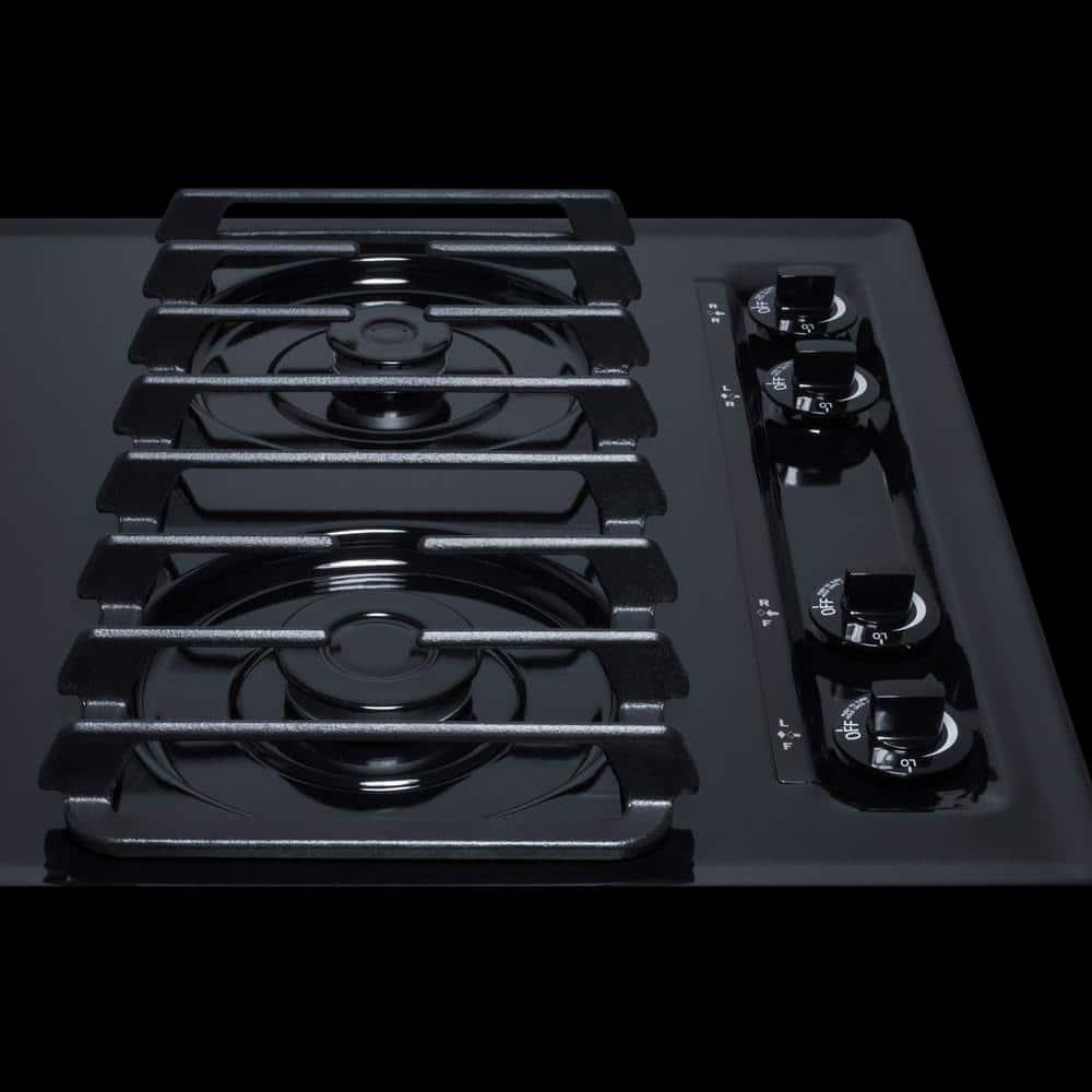 Summit Appliance 24 in Gas Cooktop in Black with 4 Burners