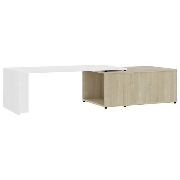 vidaXL Coffee Table White and Sonoma Oak 59.1