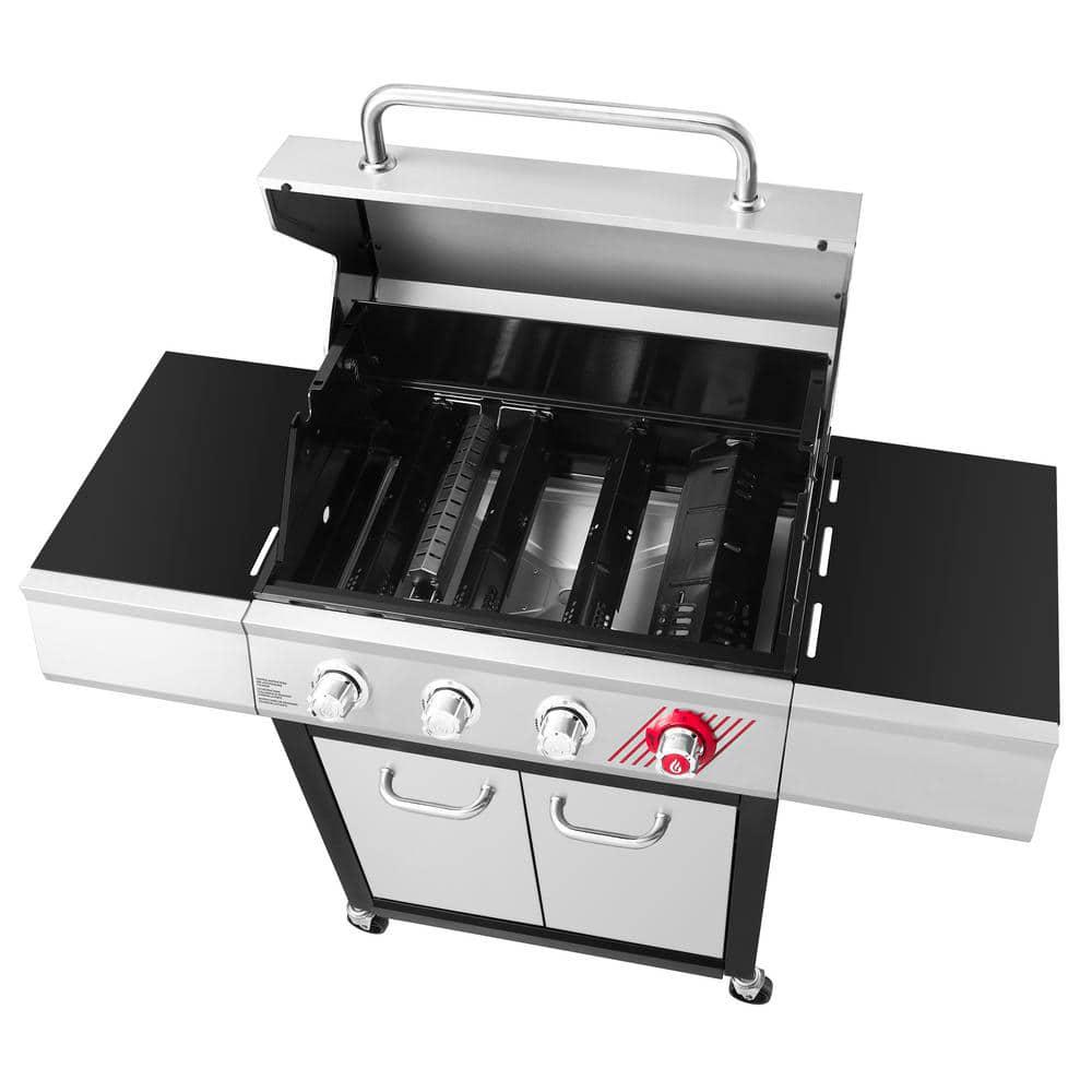 DynaGlo 4Burner Propane Gas Grill in Stainless Steel with TriVantage Multifunctional Cooking System