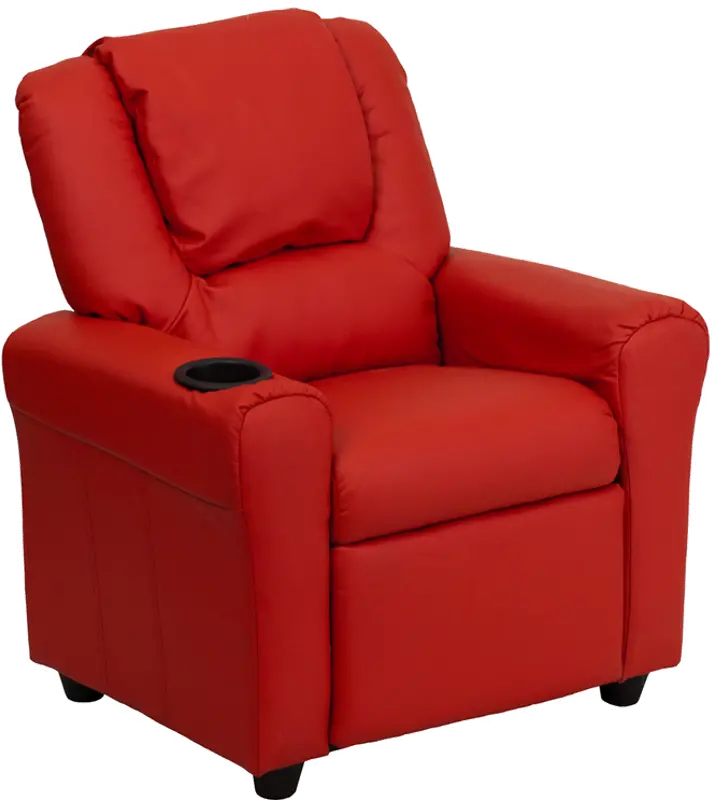 Mini Me Kids Red Recliner with Cup Holder