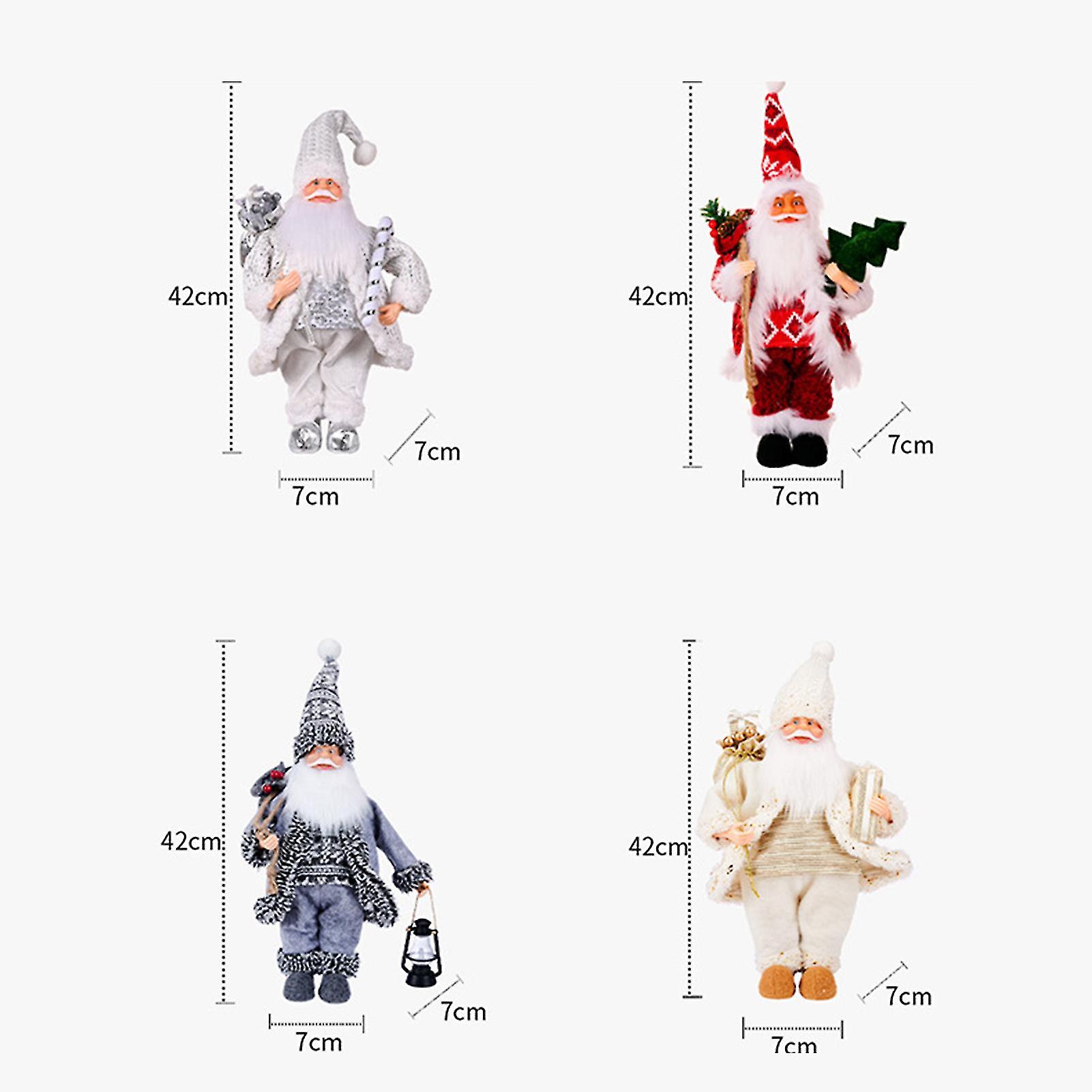 Led Christmas Doll Ornaments Standing Santa Claus Plush Doll Lighting Ornaments Home Decor