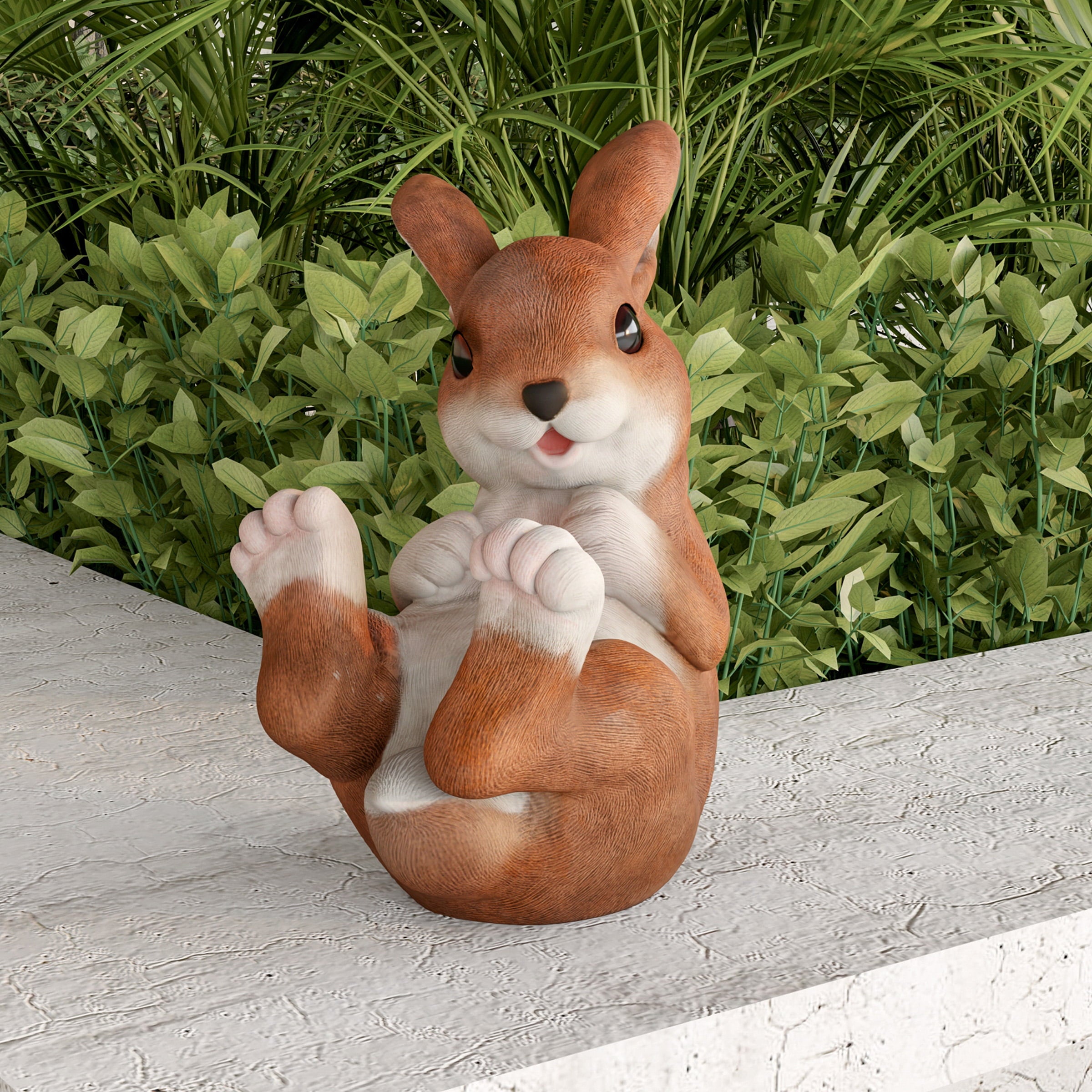 Pure Garden, Bunny Rabbit Statue Figurine, Resin, Weather Resistant