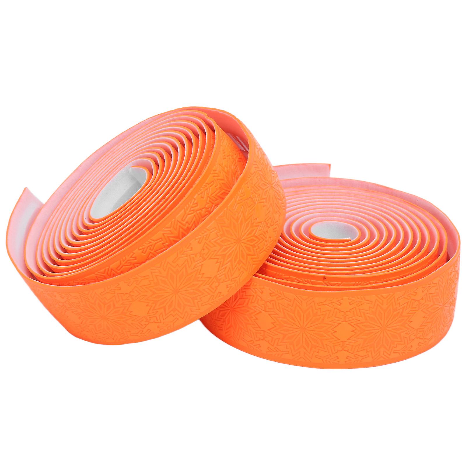 Bolany Road Handlebar Tape Absorb Sweat Easy To Clean Waterproof Bicycle Handlebar Tapessnowflake Orange