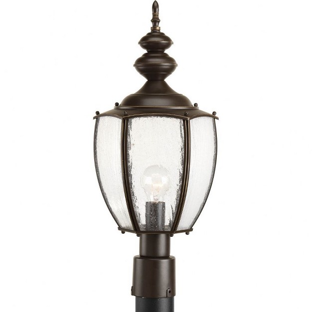 Progress Lighting Roman Coach 1 light Outdoor Post Lantern Antique Bronze Seeded Glass Panels