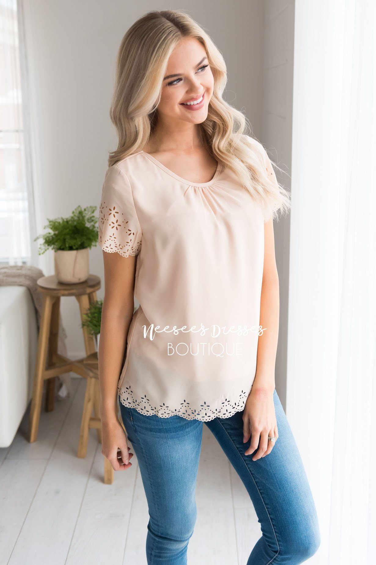 Living In The Moment Eyelet Blouse