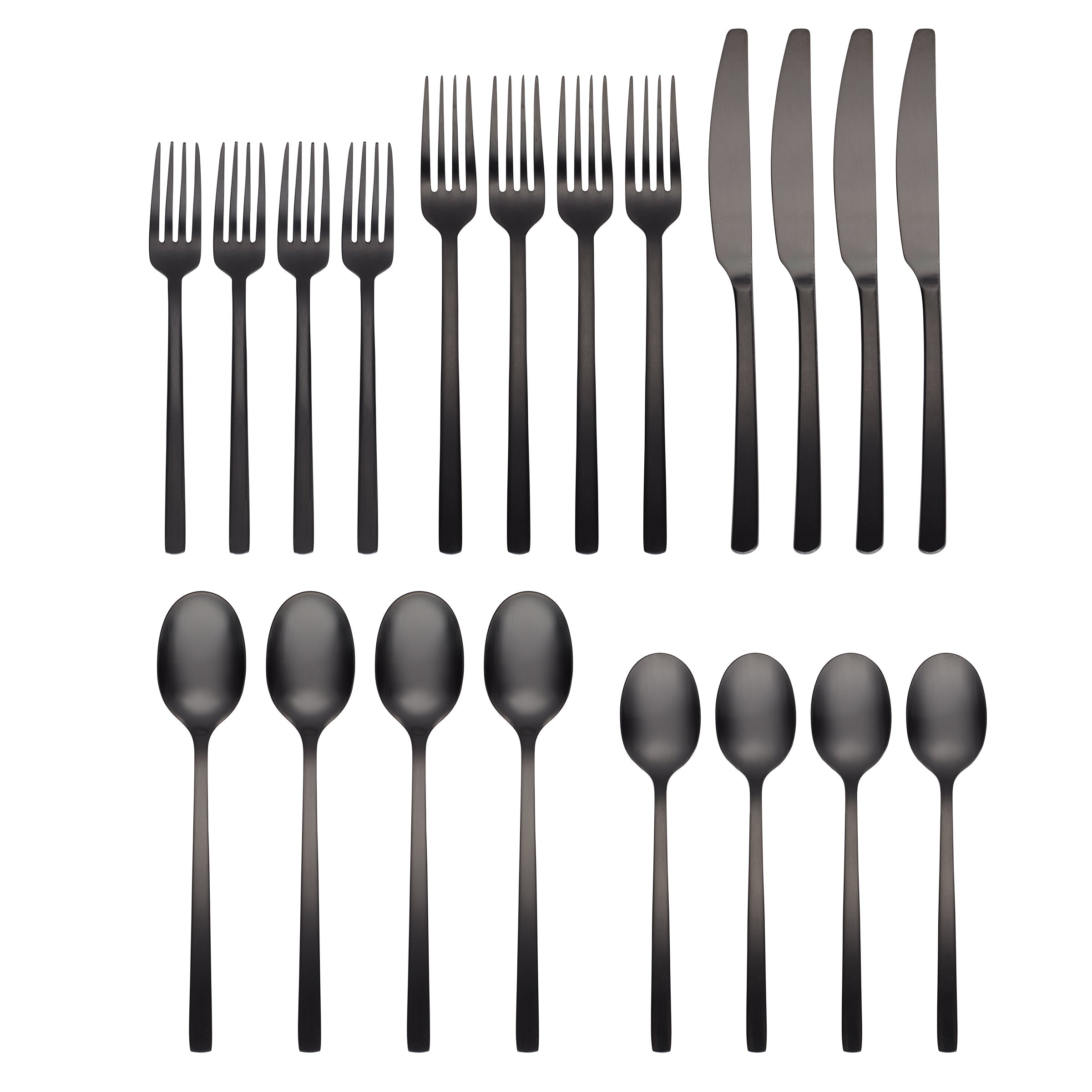 Beacon Black Satin 20-Piece Flatware Set