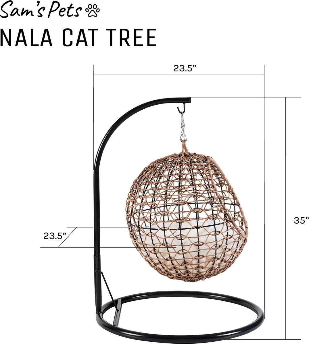 Sam's Pets Nala Hanging Egg Cat Condo