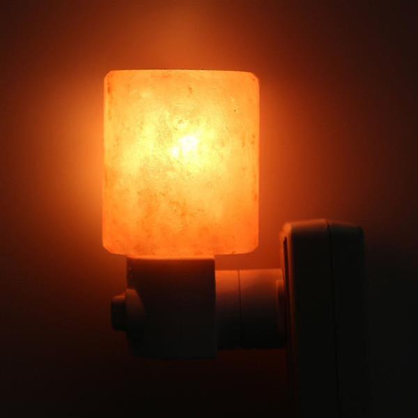 Exquisite Cylinder Natural Rock Salt Himalaya Salt Lamp Air Purifier Amber 96514