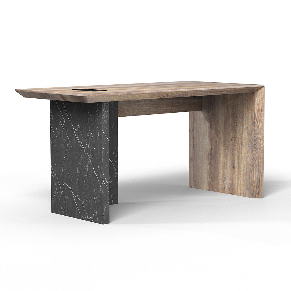 LOGAN Executive Desk Reversible 180cm - Warm Oak & Black