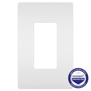 Legrand radiant 1-Gang DecoratorRocker Plastic Screwless Wall Plate with Microban Antimicrobial Protection White RWP26WAMCC6