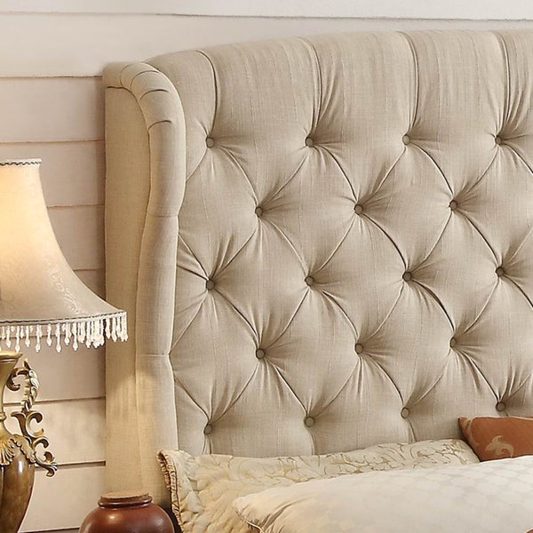 Moser Bay Furniture Feliciti Beige Tufted with Wings Queen Upholstery Headboard - - 10586559