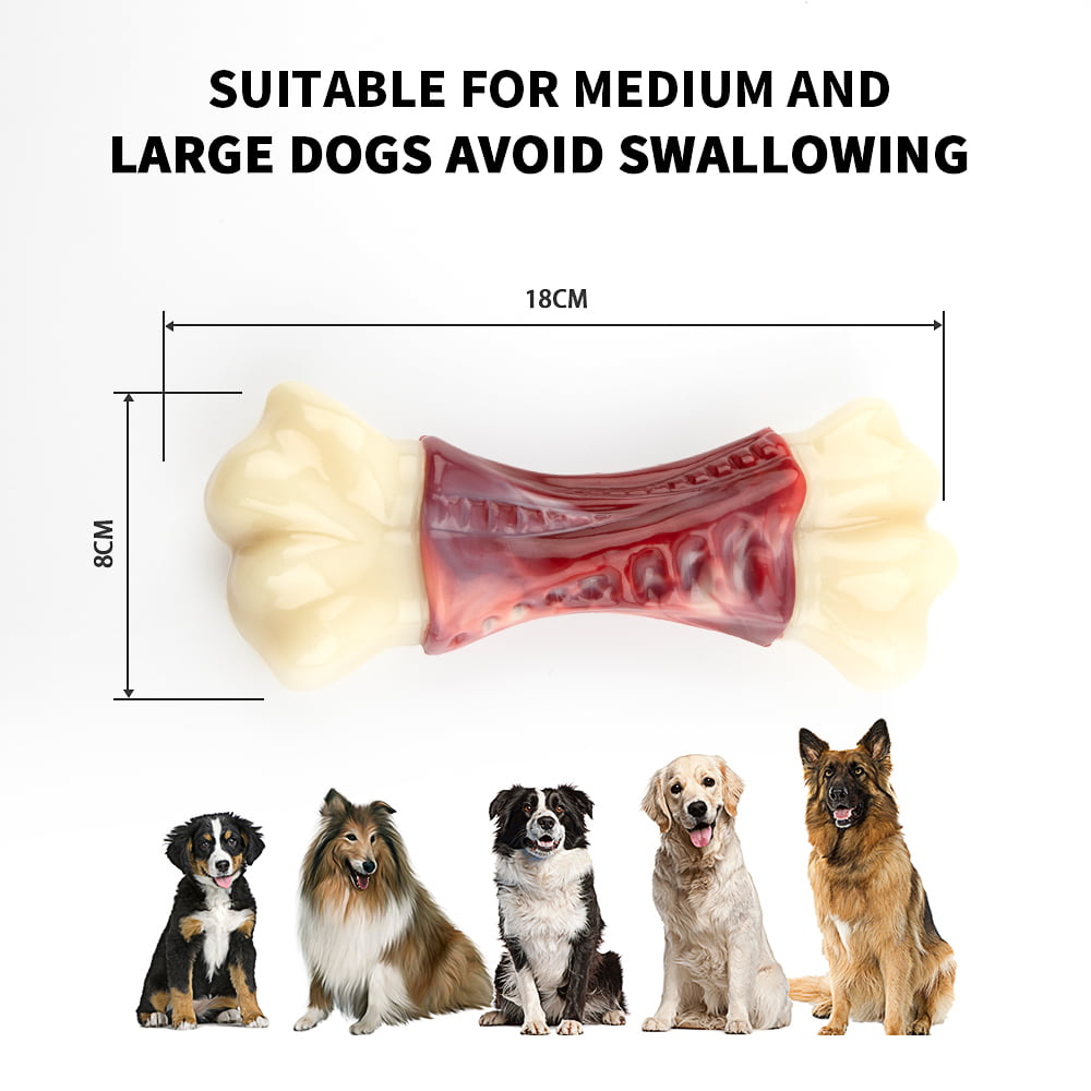 MASBRILL Large Dog Toys for Aggressive Chewers， Dog Toys for Large Dogs， Tough Dog Bone Chew Toys for Medium/ Large Dogs， Toothbrush Dog Toys for Aggressive Chewers Large Breed