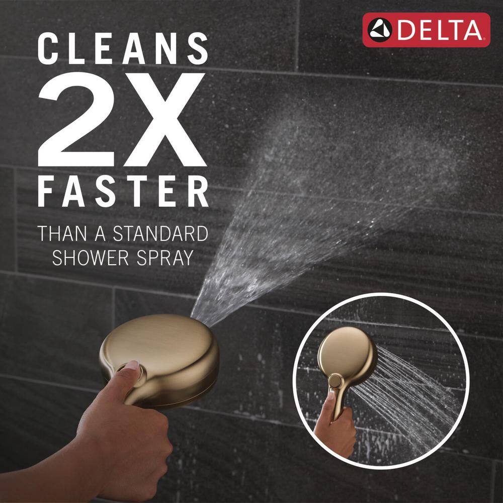 Delta 7-Spray Patterns 4.5 in. Wall Mount Handheld Shower Head 1.75 GPM with Cleaning Spray in Champagne Bronze 59584-CZ-PR-PK