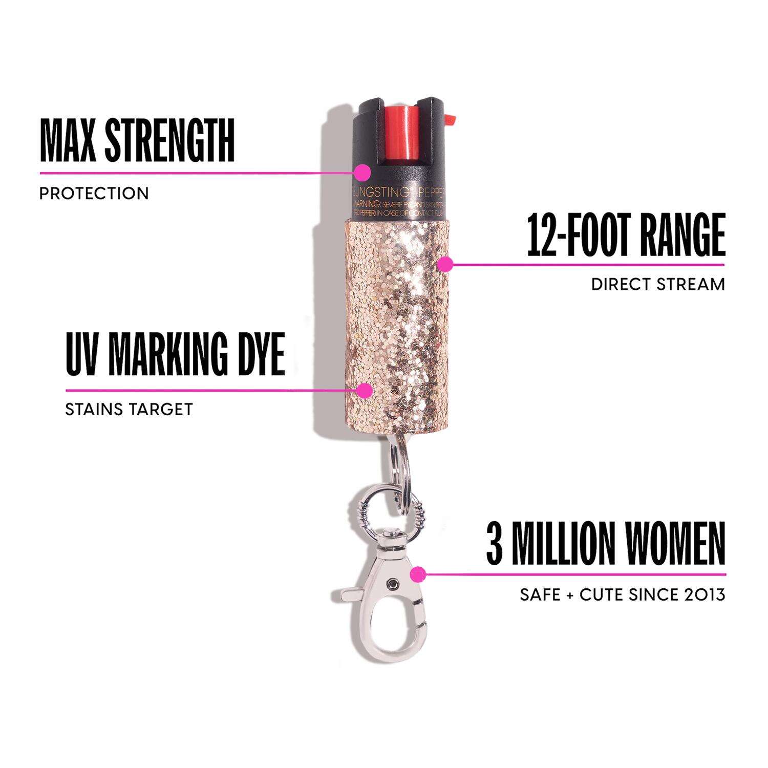 Blingsting Rose Gold Plastic Pepper Spray