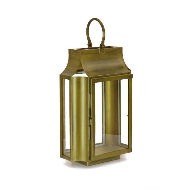 Hgtv Home Collection Slim Lantern Christmas Themed Home Decor Small Gold 18 In