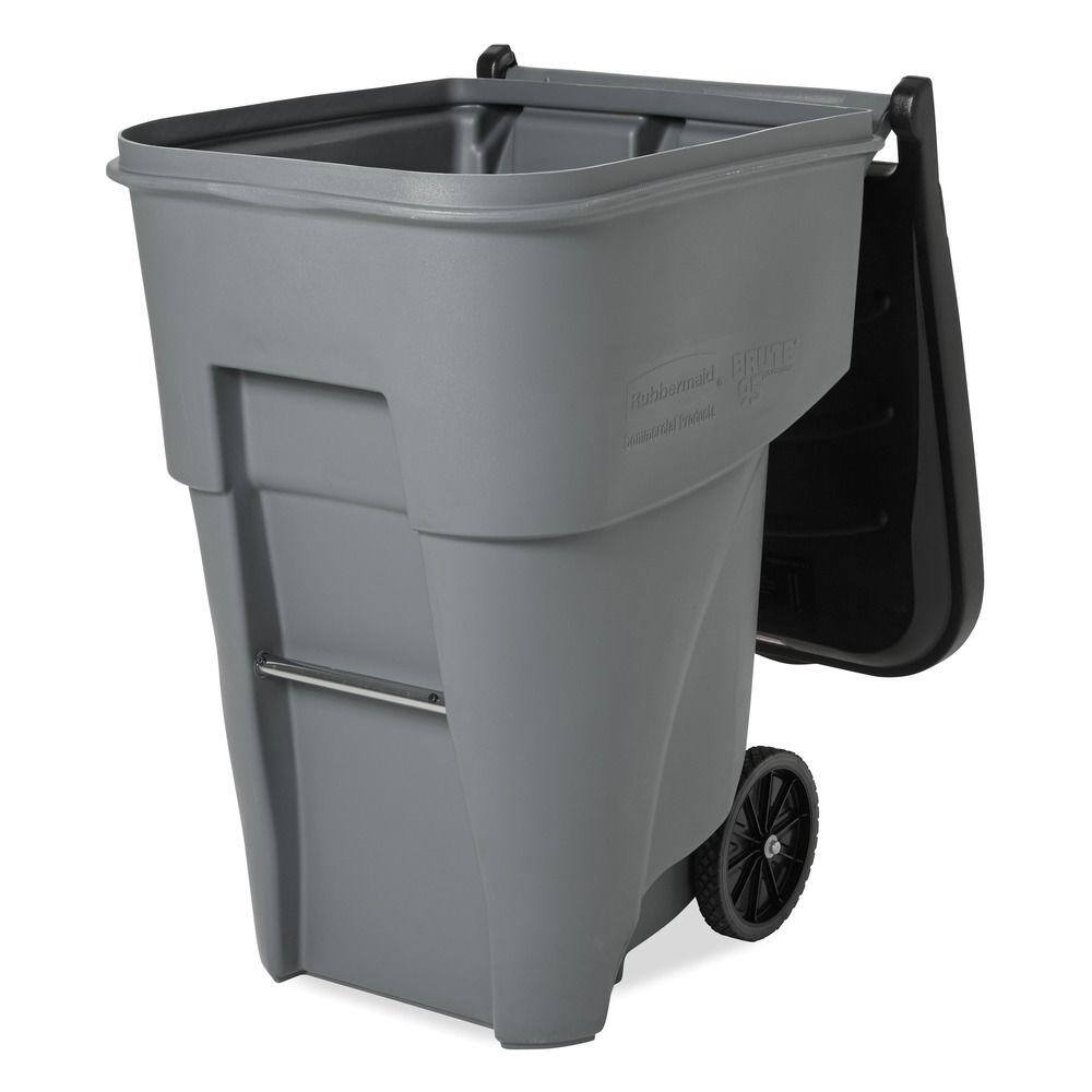 Rubbermaid Commercial Products Brute 95 Gal. Gray Polyethylene Rollout Heavy-Duty Waste Container RCP9W22GY