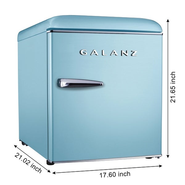 1.7 Cu ft Retro Single Door Mini Fridge， Blue， Estar