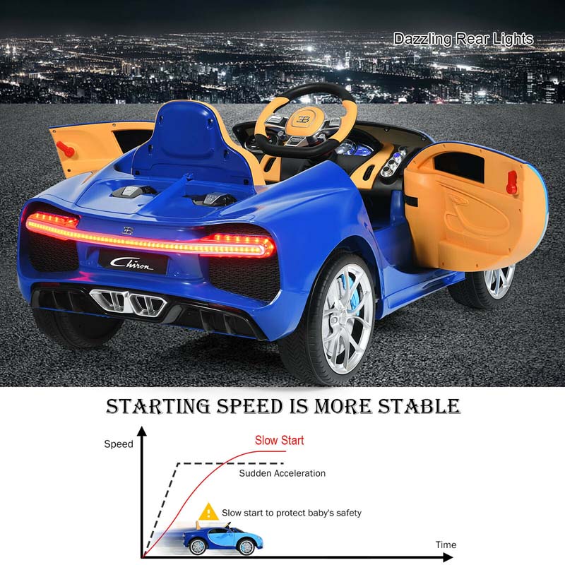 12V Licensed Bugatti Chiron Kids Ride on Car Battery Powered Electric Vehicle with 2.4G Remote Control