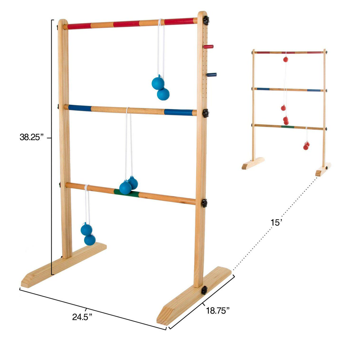 Hey! Play! Double Wooden Ladder Golf with 6 Bolas  Crowdfused