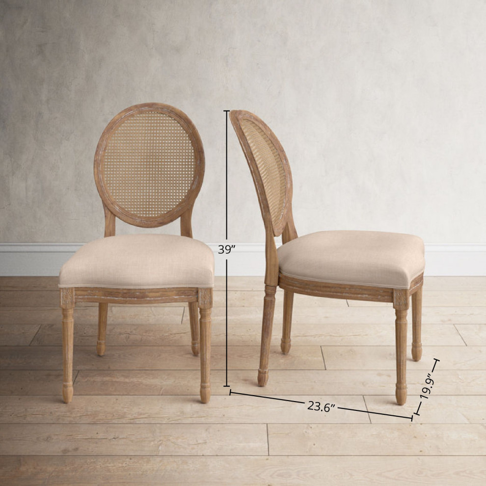 Napoleon 20 quotWide Dining Chair With Cane Back  Set of 2   French Country   Dining Chairs   by LH Imports  Houzz