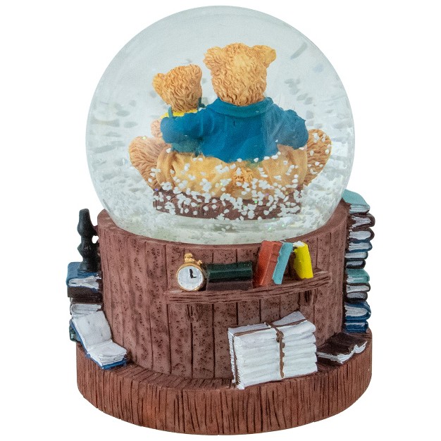 Musical Reading Teddy Bears Snow Globe