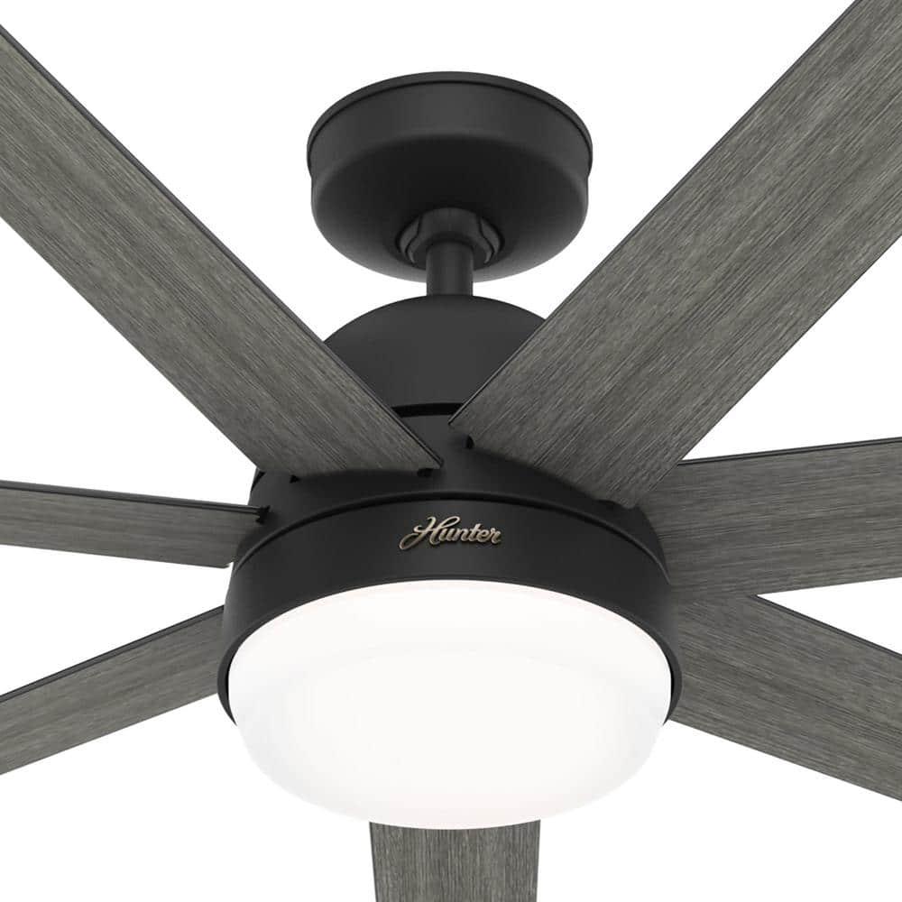 Hunter Phenomenon 70 in Indoor Matte Black Smart Ceiling Fan with Remote and Light Kit