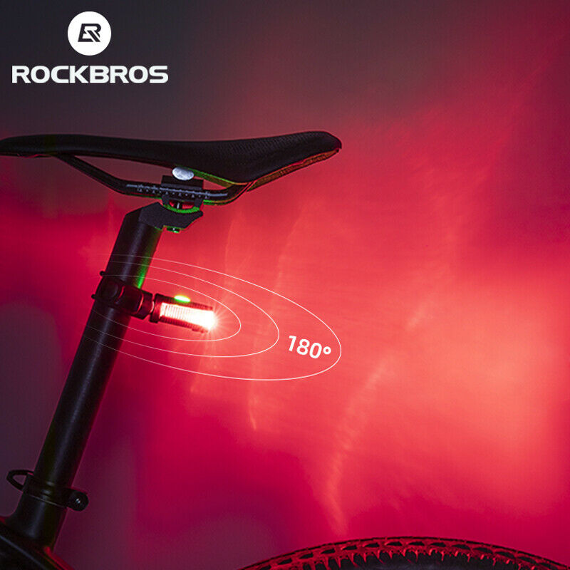 ROCKBROS Bike Tail light USB Rechargable Side Warning Rear Light Safe Night Riding Light Waterproof