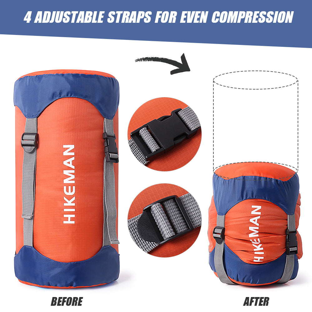 Dcenta Compression Sack Sleeping Bag Stuff Sack Water-Resistant & Ultralight Outdoor Storage Bag Space Saving Gear for Camping Hiking Backpacking