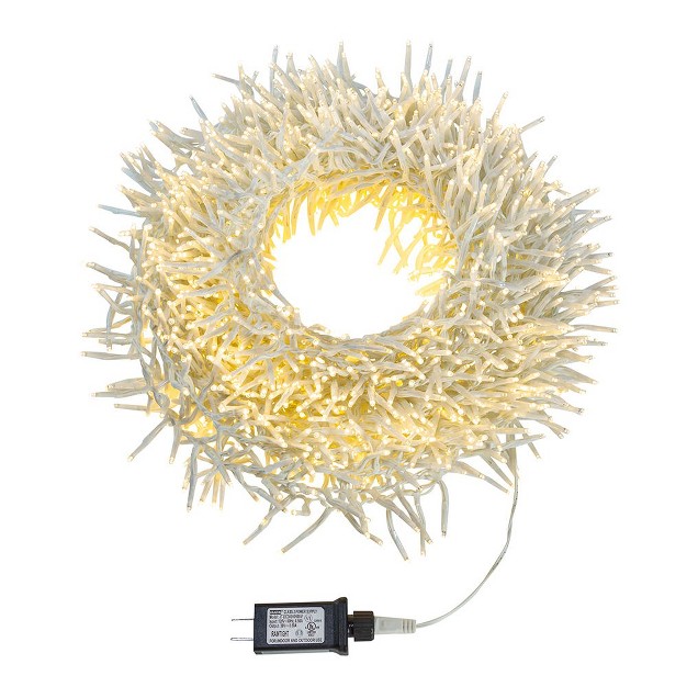 Kurt Adler 65 foot 2000 light Cluster Garland With Warm White Led Lights