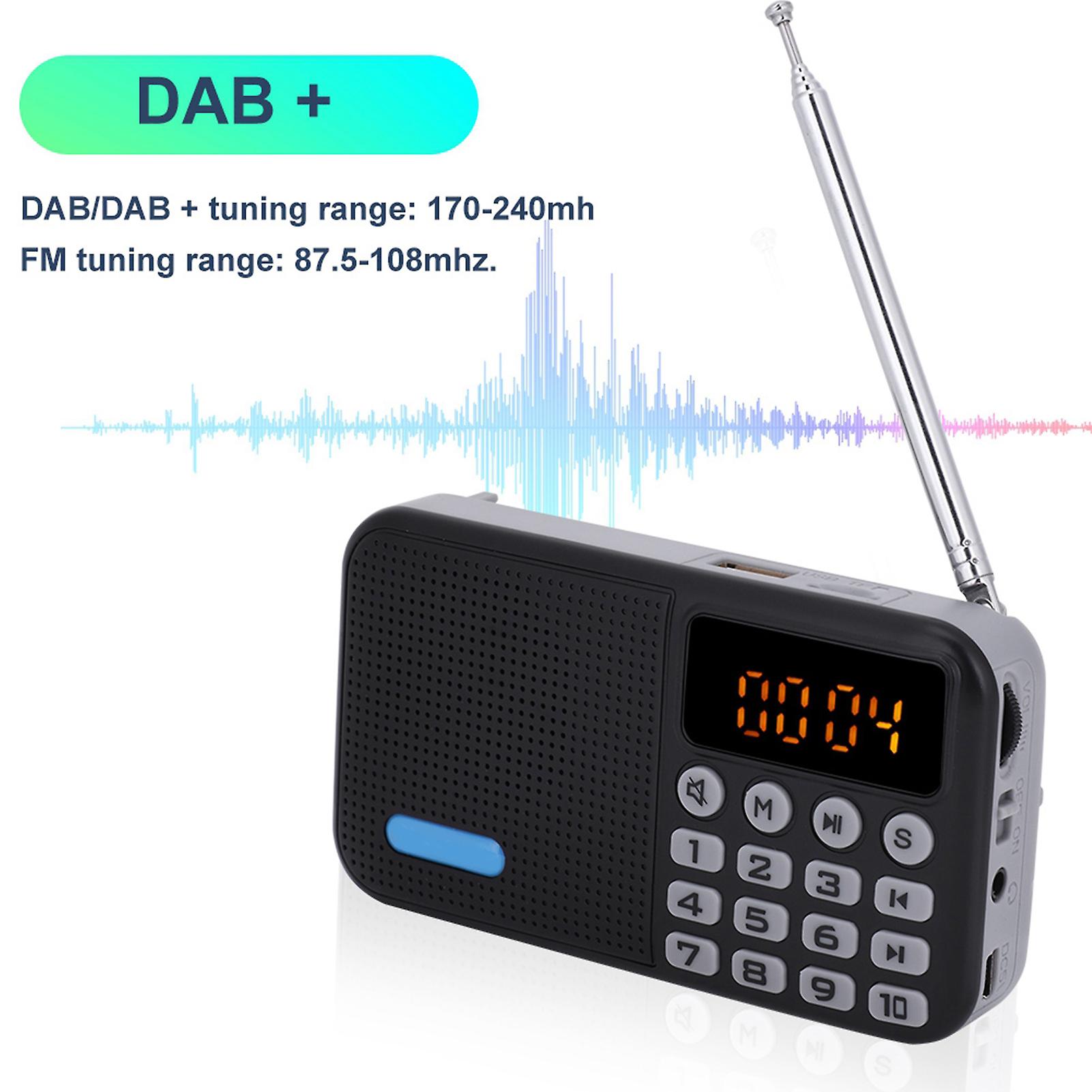 Dab Digital Radio Dab+ Fm Radio Bluetooth Receiver Protable Pocket Stereo Tf 32g With Battery