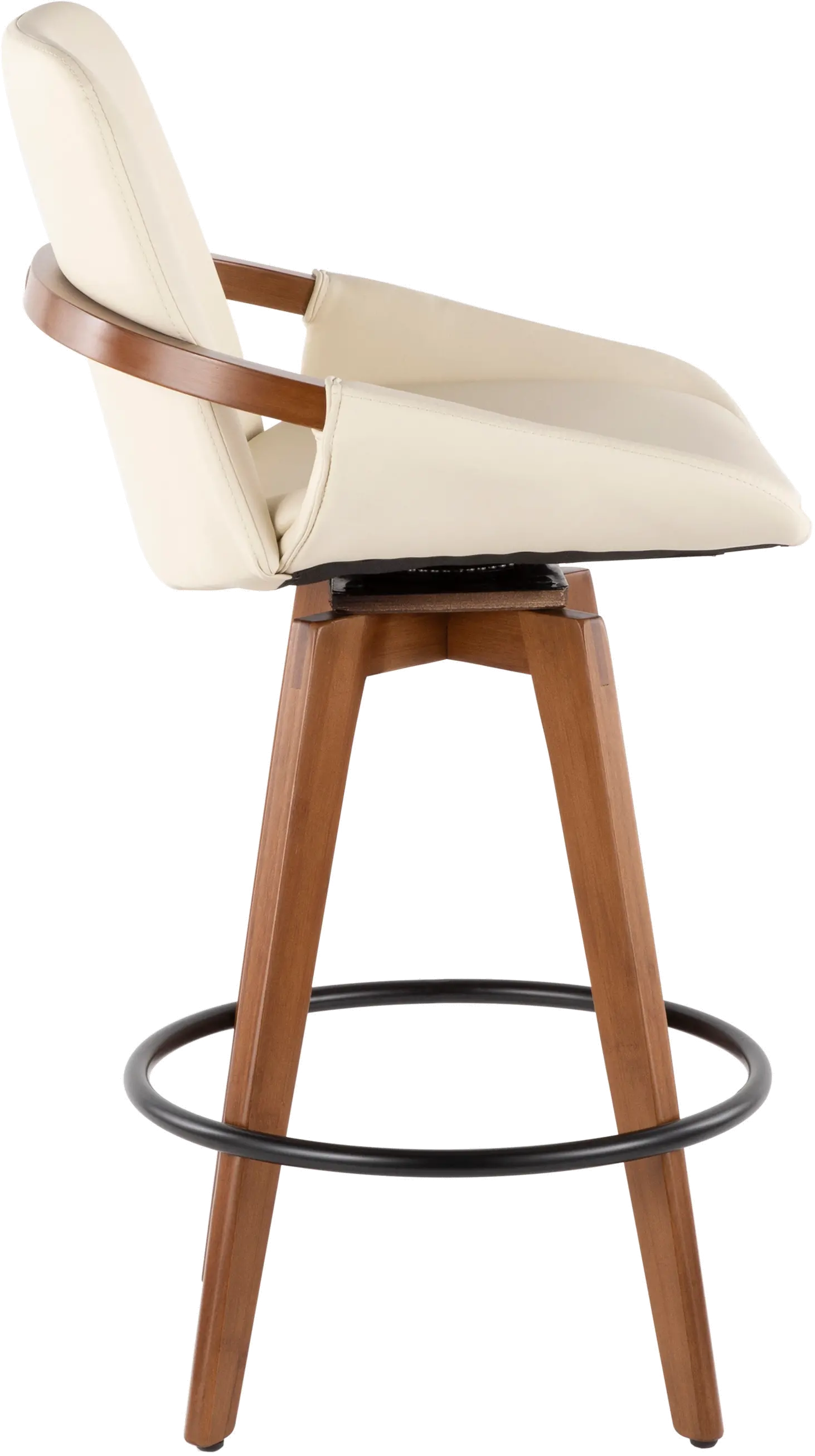 Cosmo Cream and Brown Counter Height Stool