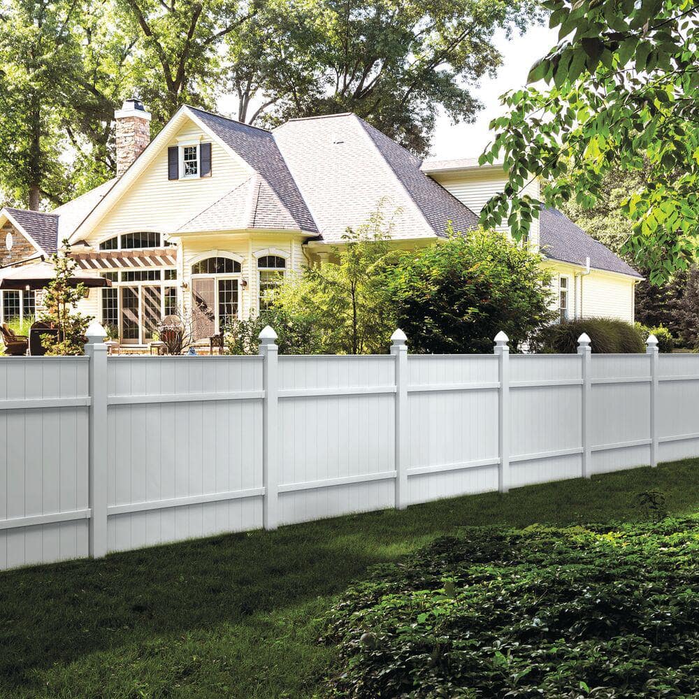 Veranda 6 ft. H x 6 ft. W White Vinyl Windham Fence Panel 73014216