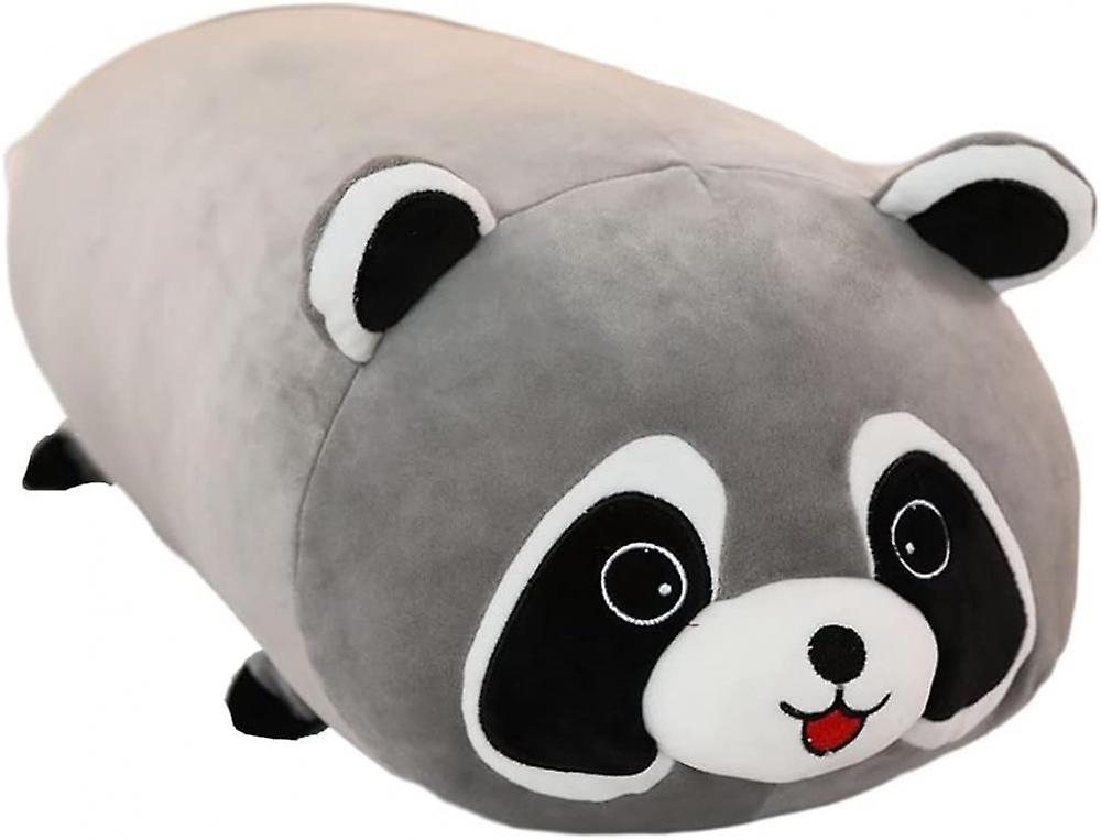 Soft Plush Hugging Pillow， Cylindrical Stuffed Animals Doll Toy Kids Gifts For Birthday， Valentine， Christmas (19.6x7.8 Inch，raccoon)