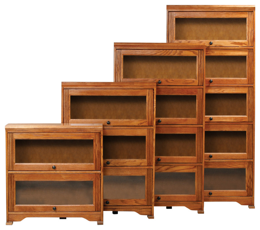 Oak Ridge 2 Door 32 quotWide Lawyer Bookcase   Farmhouse   Bookcases   by Eagle Furniture  Houzz