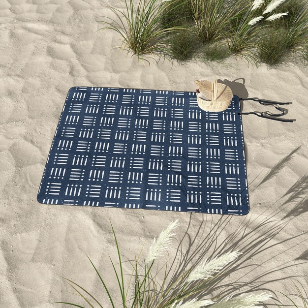 Coastl Studio Mudcloth Classic Blue Picnic Blanket Deny Designs