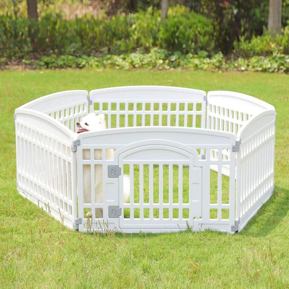 cenadinz Pet Playpen Foldable Gate for Dogs Heavy Plastic Puppy Exercise Pen with Door H-D0102HIFYSV