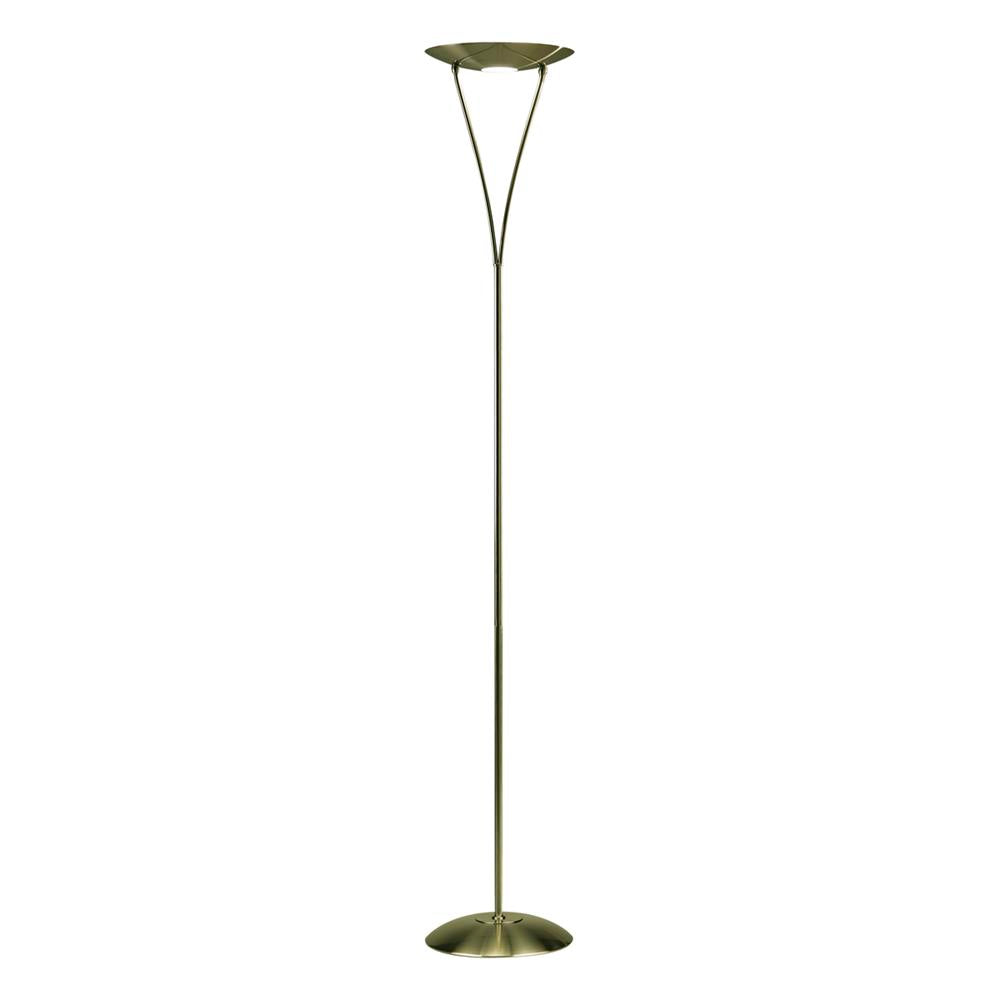 DAR OPU4975 Opus Antique Brass Modern Uplighter Dimmable Floor Lamp