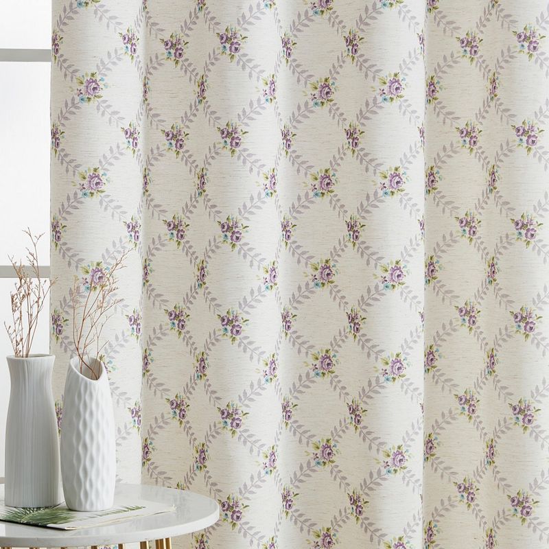 THD Morgan Floral Decorative Grommet Window Treatment Curtain Drapery Panels  - Pair